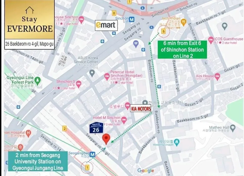 Evermore #Sinchon Station 5Min #Seogang Station 1Min Apartment Seoul